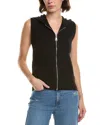 Elan Sleeveless Zip Wool-blend Hoodie In Black