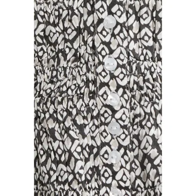 Elan Smock Floral Print Cover-up Minidress In Gray
