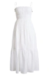 Elan Smocked Cover-up Midi Dress In White