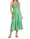 Elan Smocked Midi Dress In Mint In Green