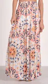 Elan Smocked Midi Skirt In Kaleidoscope In Multi