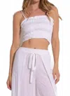 Elan Smocked Top In White In White