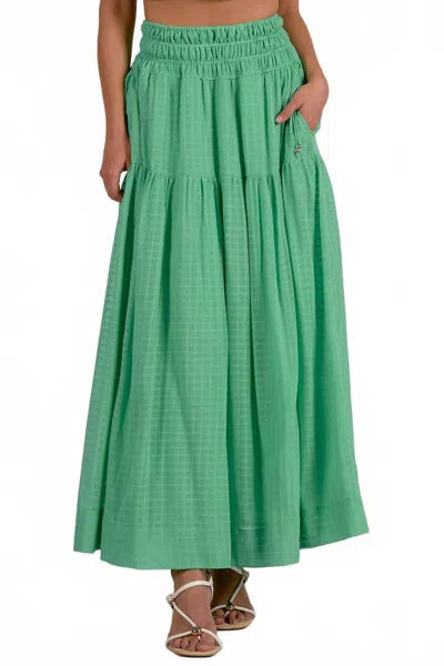 Elan Smocked Top Skirt In Mint In Transparent