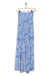 Elan Smocked Waist Cover-up Palazzo Pants In Blue