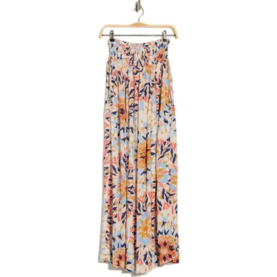 Elan Smocked Waist Cover-up Skirt In Multi