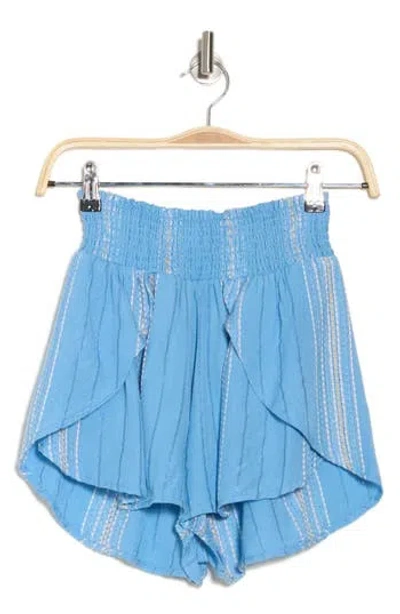 Elan Smocked Waist Faux Wrap Cover-up Shorts