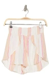 Elan Smocked Waist Faux Wrap Cover-up Shorts In Multi