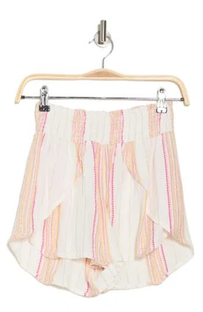 Elan Smocked Waist Faux Wrap Cover-up Shorts