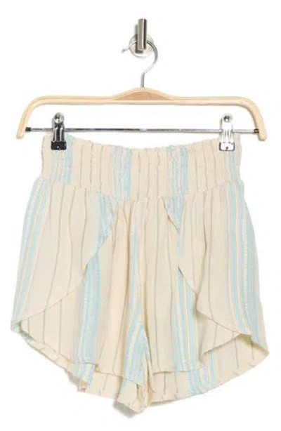 Elan Smocked Waist Faux Wrap Cover-up Shorts