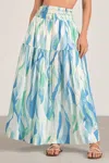 Elan Smocked Waistband Midi Skirt In Azure In Blue