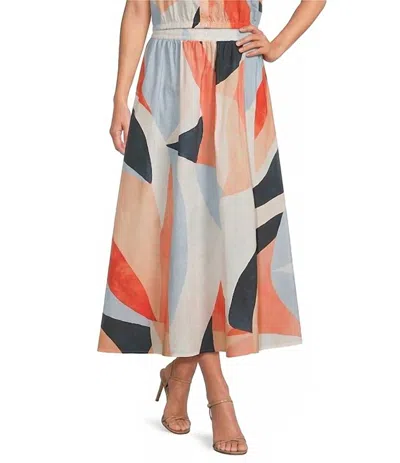 Elan Solene Abstract Maxi Skirt In Multi Prism