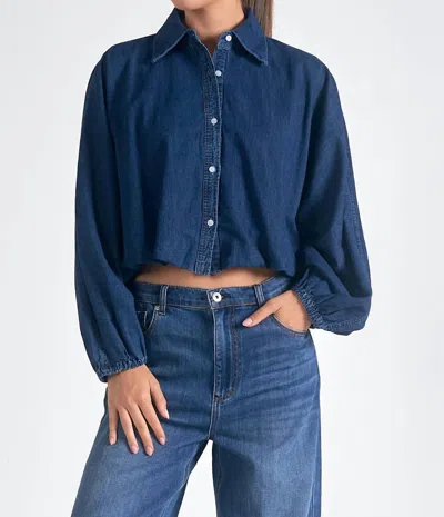 Elan Sonesta Denim Cropped Jacket In Blue