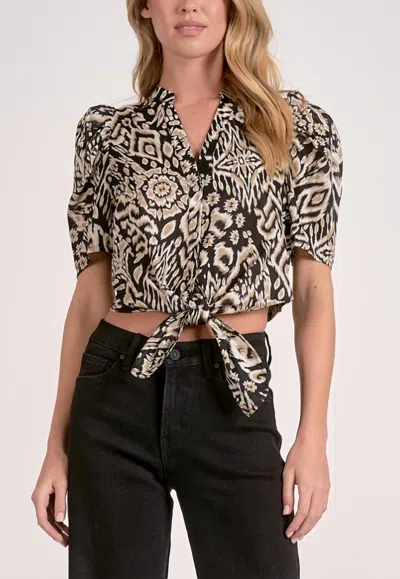Elan Songs Of Deliverance Top In Black In Multi
