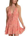 Elan Spaghetti Strap Dress In Coral Cartagena
