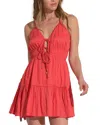 Elan Spaghetti Strap Dress In Red Coral