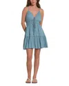 Elan Ruched Tiered Cover-up Swing Dress In Teal