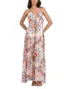 Elan Tie Front Maxi Dress In Kaleidoscope In Multi