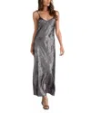 Elan Spaghetti Strap Maxi Dress In Silver