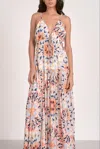 Elan Spaghetti Strap Tiered Maxi Dress In Kaleidoscope Multicolor In Multi