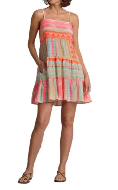 Elan Spaghetti Straps Mini Dress In Multicolor Striped