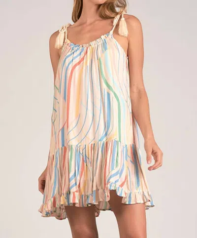 Elan Spaghetti Tie Dress In Santa Barbara In Multi