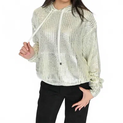 Elan Starbright Hooded Sweater In White