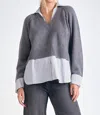 Elan Long Sleeve Sweater Shirt Combo In Grey In Gray