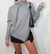 Elan Vanilla Turtleneck Sweater In Heather Grey