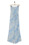 Elan Strapless Cover-up Jumpsuit In Blue