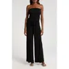Elan Strapless Cover-up Jumpsuit In Black