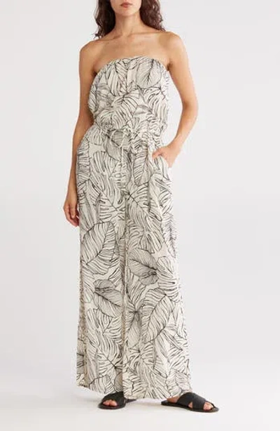 Elan Strapless Cover-up Jumpsuit In Gray