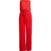 Elan Strapless Swim Cover-up Jumpsuit In Red