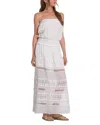 Elan Lace Strapless Cover-up Maxi Dress In White