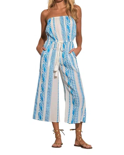 Elan Strapless Jumper In Blue/white
