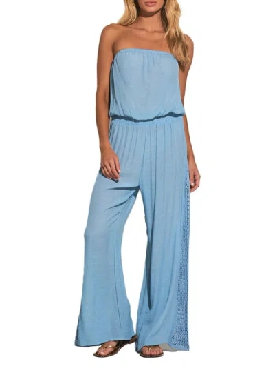 Elan Strapless Jumpsuit Cover-up In Light Blue