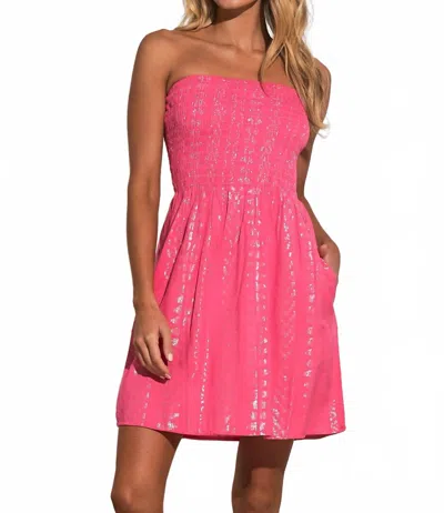 Elan Strapless Resort Mini Dress In Pink