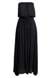 Elan Strapless Smock Cover-up Maxi Dress In Black