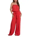 Elan Strapless Swim Cover-up Jumpsuit In Red