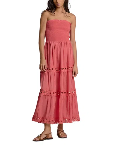 Elan Strapless Swim Cover Up Maxi Dress In Pink