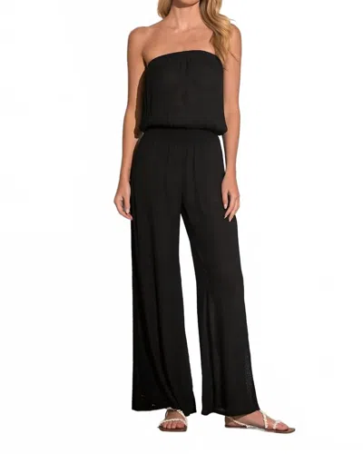 Elan Strapless Wide Leg Jumpsuit In Black