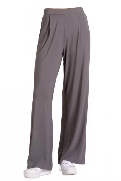 Elan Stretch Waist Pant In Grey In Gray