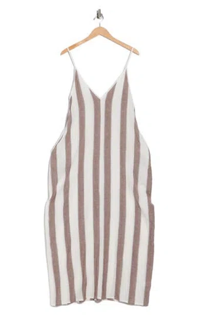 Elan Stripe Cotton Cover-up Maxi Dress In Multi