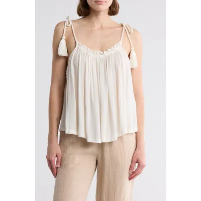 Elan Stripe Cover-up Tank Top In Neutral
