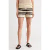 Elan Stripe Open Knit Cover-up Shorts In Gold