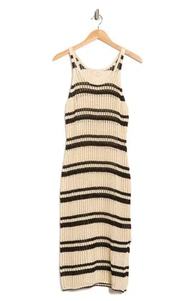 Elan Stripe Open Knit Cover-up Tank Dress