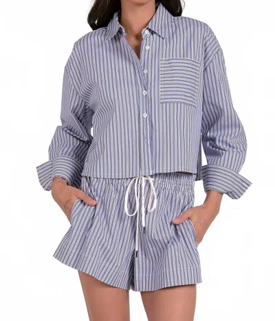 ELAN STRIPE SHORT SET IN NAVY STRIPE