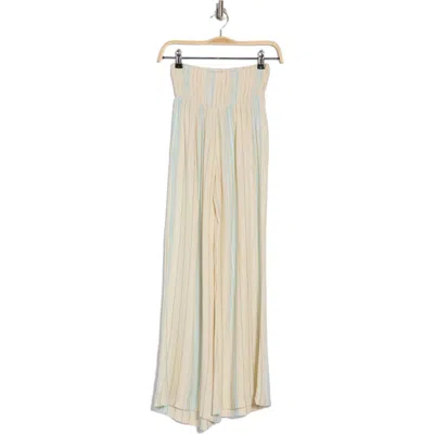 Elan Stripe Smocked Waist Flare Leg Cover-up Pants
