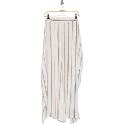 Elan Stripe Wrap Front Cover-up Pants In Black