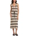 Elan Stripe Cotton Blend Midi Cover-up Dress In Multi