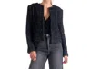 Elan Structured Tweed Jacket In Black/silver In Black